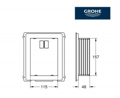 MEDIDAS PATRON MONTAJE PULSADORES PEQUEÑOS GROHE